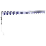 vidaXL Auvent rétractable automatique bleu et blanc 4 5x3 m