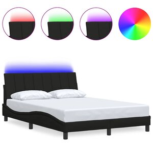 vidaXL Cadre de lit sans matelas noir 140x190 cm tissu
