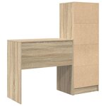 vidaXL Bureau avec tiroir avec étagère 2 Pièces Chêne Sonoma