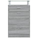 vidaXL Armoire à chaussures Sonoma gris 63x24x104 cm Bois d'ingénierie