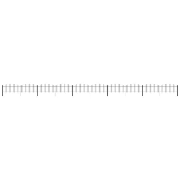 vidaXL Clôture de jardin à dessus en lance Acier (0 5-0 75)x17 m Noir