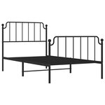 vidaXL Cadre de lit métal sans matelas et pied de lit noir 100x200 cm