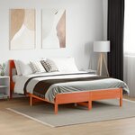 vidaXL Cadre de lit sans matelas cire marron 120x200cm bois pin massif