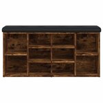 vidaXL Banc à chaussures chêne fumé 102x32x50 cm bois d'ingénierie