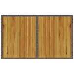 vidaXL Table de jardin avec dessus en bois gris 110x68x70 cm rotin