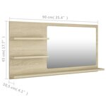 vidaXL Miroir de salle de bain chêne sonoma bois d’ingénierie