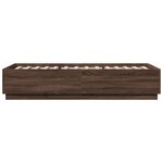 vidaXL Cadre de lit avec LED sans matelas chêne marron 100x200 cm