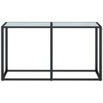 vidaXL Table console Marbre blanc 140x35x75 5 cm Verre trempé