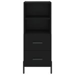 vidaXL Buffet haut Noir 34 5x34x180 cm Bois d'ingénierie