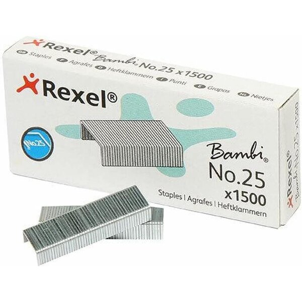 Boite de 1500 Agrafes No 25 Bambi REXEL