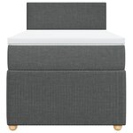 vidaXL Sommier à lattes de lit et matelas Gris foncé 90x190 cm Tissu