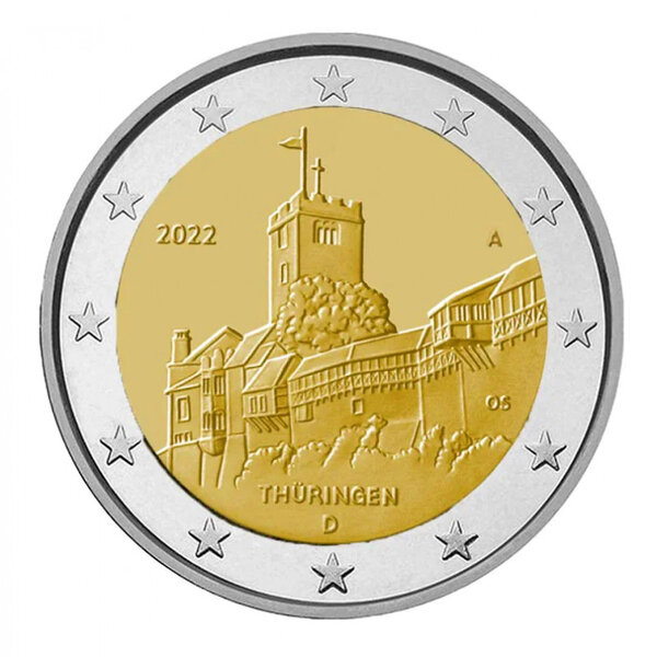 2 euros commémoratif Allemagne 2022 - Thuringe.