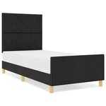 Lit vidaXL Noir 100x200 cm en tissu