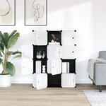 vidaXL Cubes de rangement 12 Pièces avec portes noir PP