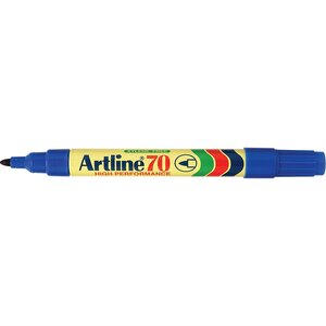 Marqueur '70' permanent indélébile pointe conique 1 5 mm bleu x 12 artline