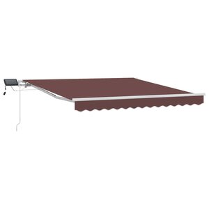 vidaXL Auvent manuel rétractable avec LED marron 300x250 cm