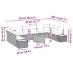 vidaXL Ensemble de canapé de jardin 11 Pièces beige et gris clair