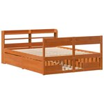 vidaXL Cadre de lit sans matelas cire marron 135x190cm bois pin massif