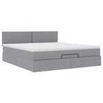 vidaXL Lit ottoman avec matelas gris clair 160x200 cm tissu