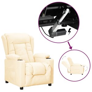 vidaXL Fauteuil Crème Similicuir