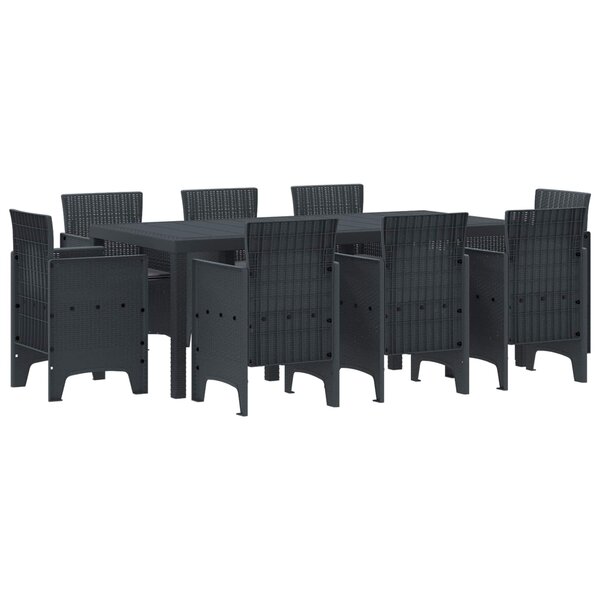 vidaXL Ensemble de salle à manger pour jardin 9 Pièces Anthracite