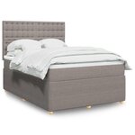 vidaXL Sommier à lattes de lit avec matelas Taupe 140x190 cm Tissu