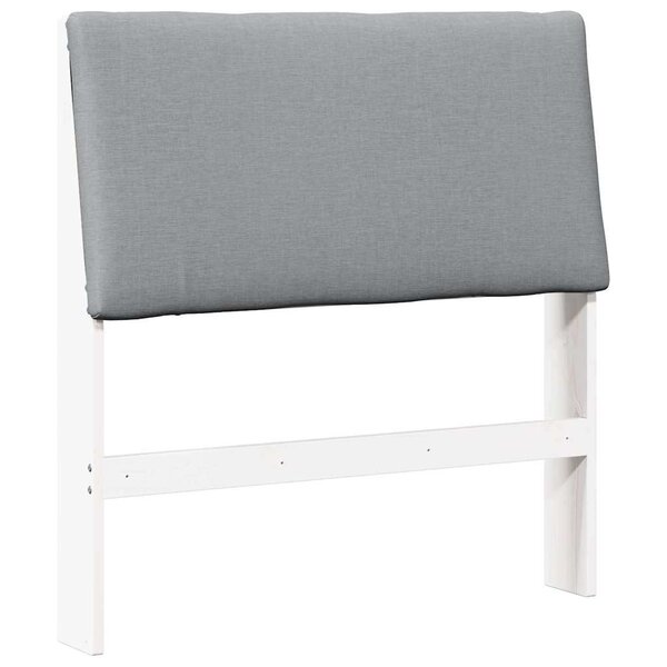 vidaXL Tête de lit capitonnée Gris clair 90 cm Pin massif