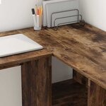 vidaXL Bureau Chêne fumé 142 x 102 x 73 cm Bois d'ingénierie