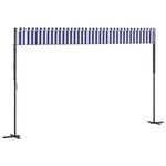 vidaXL Auvent autoportant bleu et blanc 500x300 cm tissu et acier