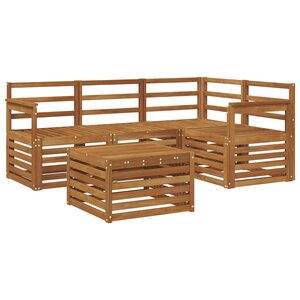 vidaXL Ensemble de canapés d'extérieur 5 pc Naturel Polyester