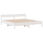 vidaXL Cadre de lit sans matelas blanc 200x200 cm bois massif de pin