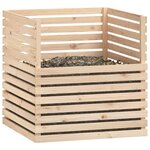 vidaXL Composteur 100x100x102 cm Bois massif de pin