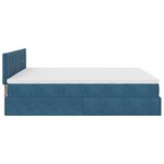 vidaXL Cadre de lit ottoman avec matelas bleu foncé 200x200 cm velours