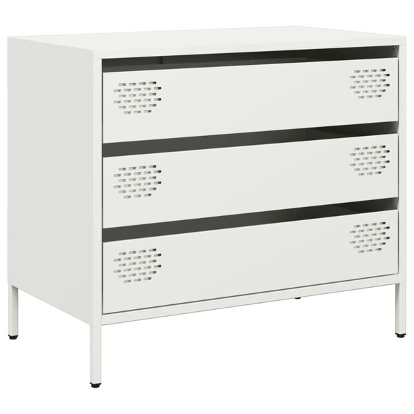 vidaXL Buffet blanc 68x39x58 5 cm acier laminé à froid
