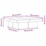 vidaXL Table basse Chêne noir 90 x 90 x 28 cm Bois d'ingénierie