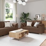 vidaXL Canapé 2 Pièces Marron 219 x 80 x 82 cm tissu