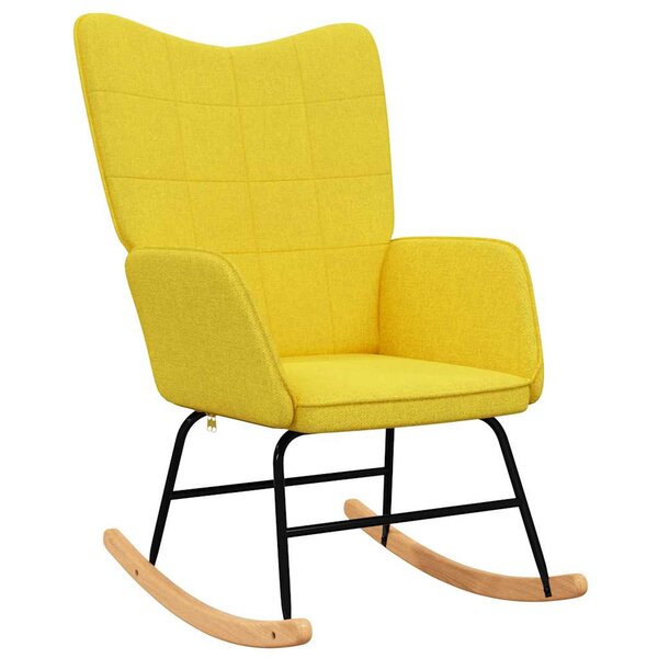 vidaXL Chaise à bascule Jaune moutarde Tissu