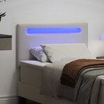 vidaXL Tête de lit LED Blanc 100 cm Cuir synthétique