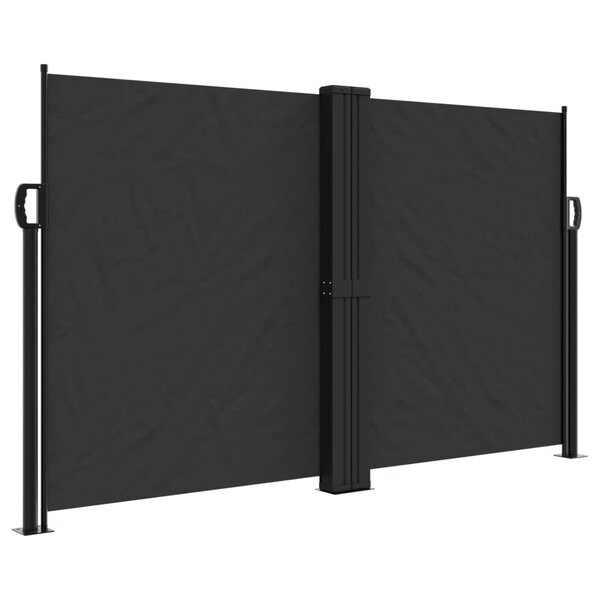 vidaXL Auvent latéral rétractable noir 140x1200 cm