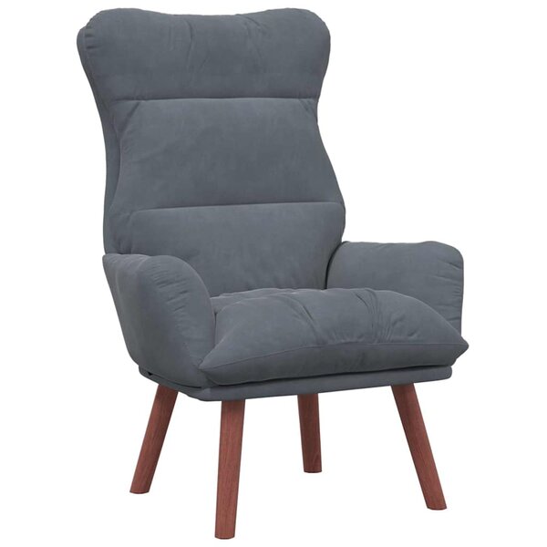 vidaXL fauteuil Gris foncé 69 x 74 x 93 cm Velours