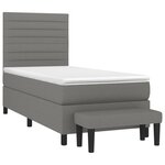 vidaXL Sommier à lattes de lit avec matelas Gris foncé 80x200 cm Tissu