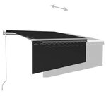 vidaXL Auvent automatique capteur de vent et LED 3x2 5 m Anthracite