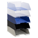 Corbeille à courrier maxi format exacompta bleu - lot de 4