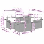 vidaXL Ensemble de canapé de jardin 5 Pièces Gris Poly rotin