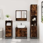 vidaXL Ensemble de meubles de salle de bain 3 Pièces Chêne fumé