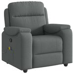 vidaXL Fauteuil de massage inclinable Gris foncé Tissu