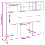 vidaXL Armoire de tête de lit vieux bois 140x19x103 5 cm