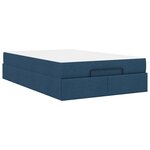 vidaXL Cadre de lit avec matelas Bleu 120 x 200 cm tissu