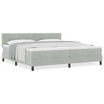 vidaXL Lit à ressorts avec matelas Gris clair 200 x 200 cm tissu