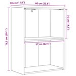 vidaXL Étagère Chêne noir 60 x 30 x 76.5 cm Bois d'ingénierie